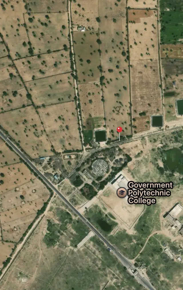 Satellite view of the New Nawa Colony site at Village Khardakalan, Nawa, with the Government Polytechnic College beside it
