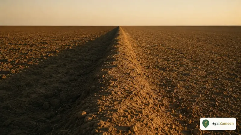 A ploughed field in evening light