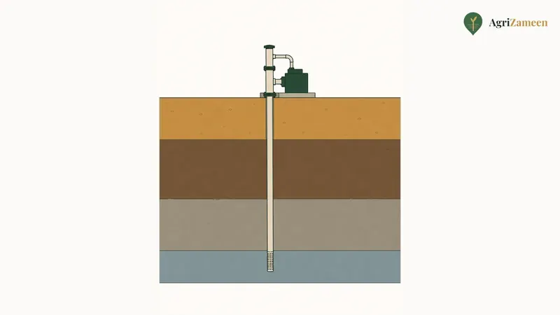 A borewell drawing on groundwater