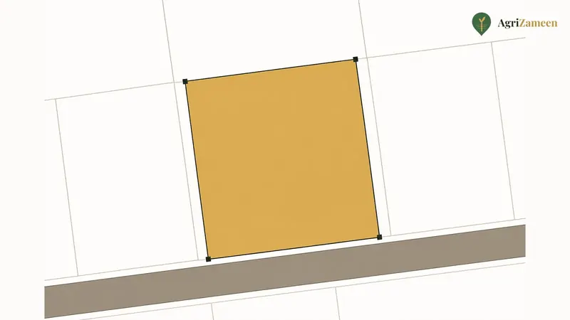 A plot marked out beside a road